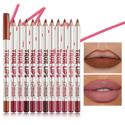 New Fashion12-Color Wooden Lip Liners - Matte, Long-Lasting-homeunderwear