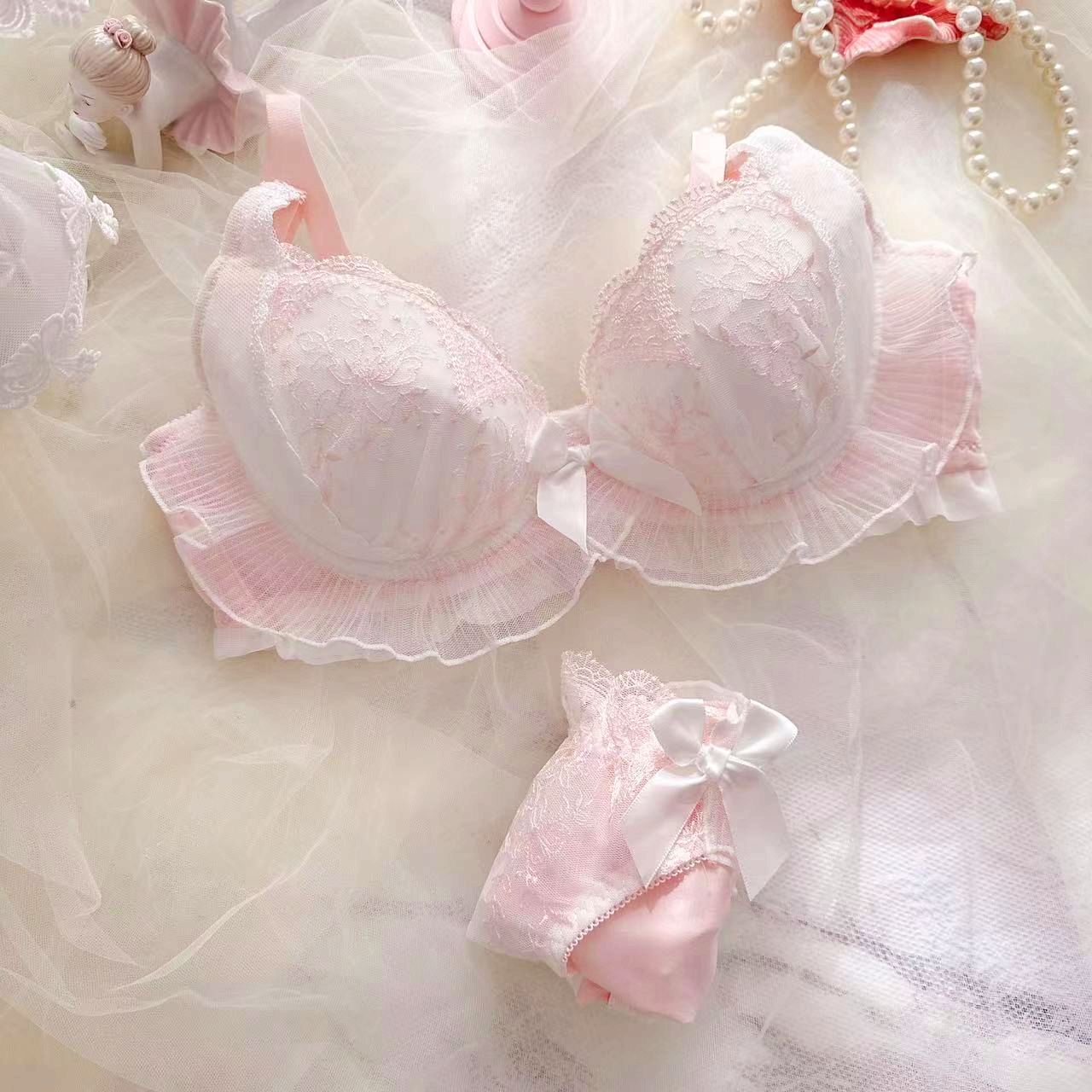 Lace Ruffle Kawaii Doll Romantic Royalcore Princess Lingerie Set