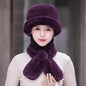 Winter Real Rabbit Fur Hat & Scarf Set - Stylish & Warm