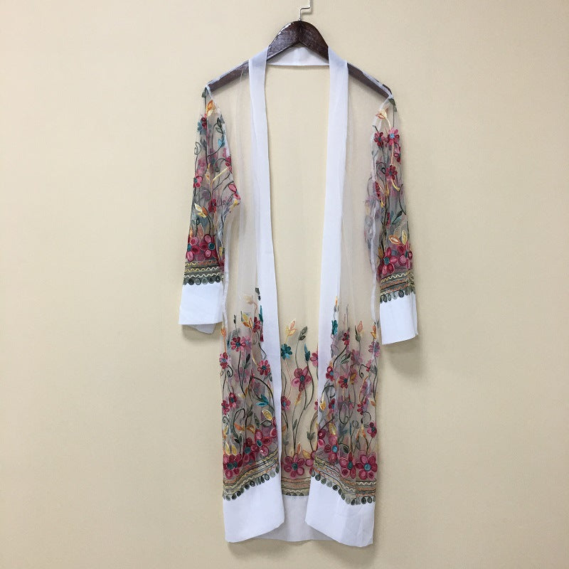 Mid-Length Korean Style Shawl Open Cardigan Outerwear