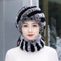 Warm Real Rabbit Fur Winter Hat for Seniors