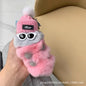 Real Rabbit Fur Caterpillar Keychain Plush Toy