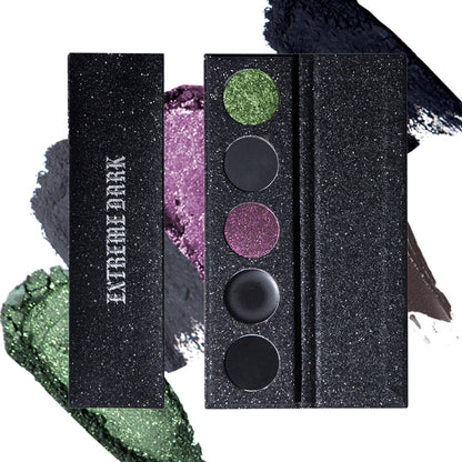 New Fashion 5-Color Black Eyeshadow Palette - Shimmer, Fine Glitter, Smokey Eye-Homeunderwear