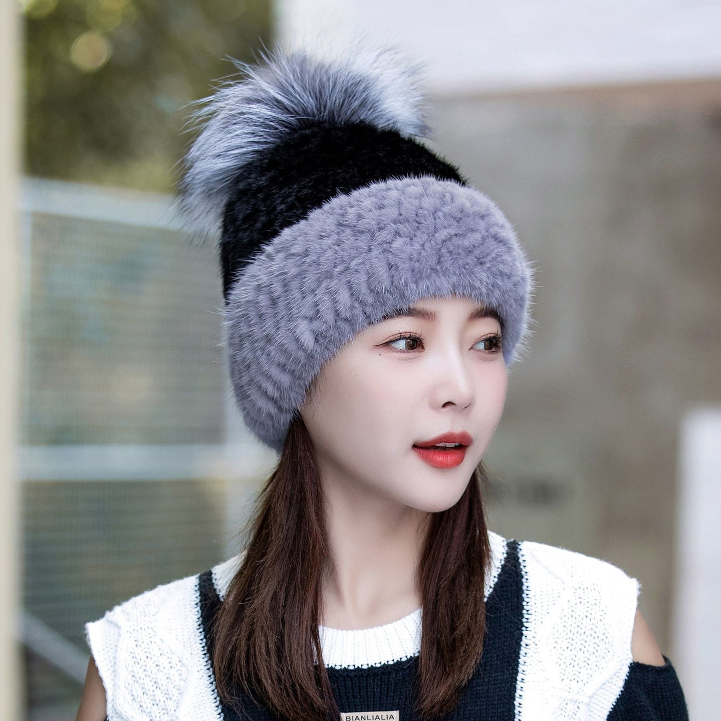 Winter Mink Fur Ear Flap Hat - Warm & Stylish