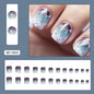 Aurora Flash Leopard Print Fall Nails 24 Pieces