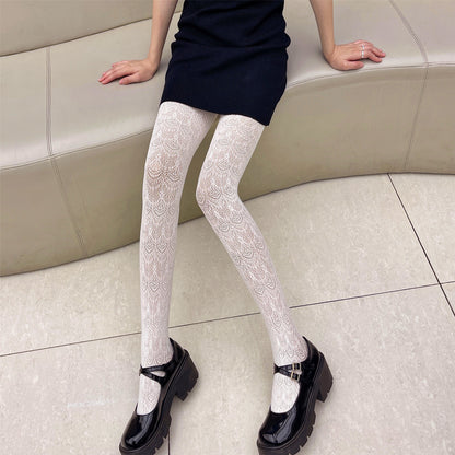 Sexy Jacquard Hollow Mesh Socks Loli Girl Bottom Pantyhose