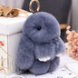 Real Rabbit Fur Lying Rabbit Keychain Car Accessory