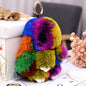 Cute Real Rabbit Fur Keychain - Sleeping Bunny Charm