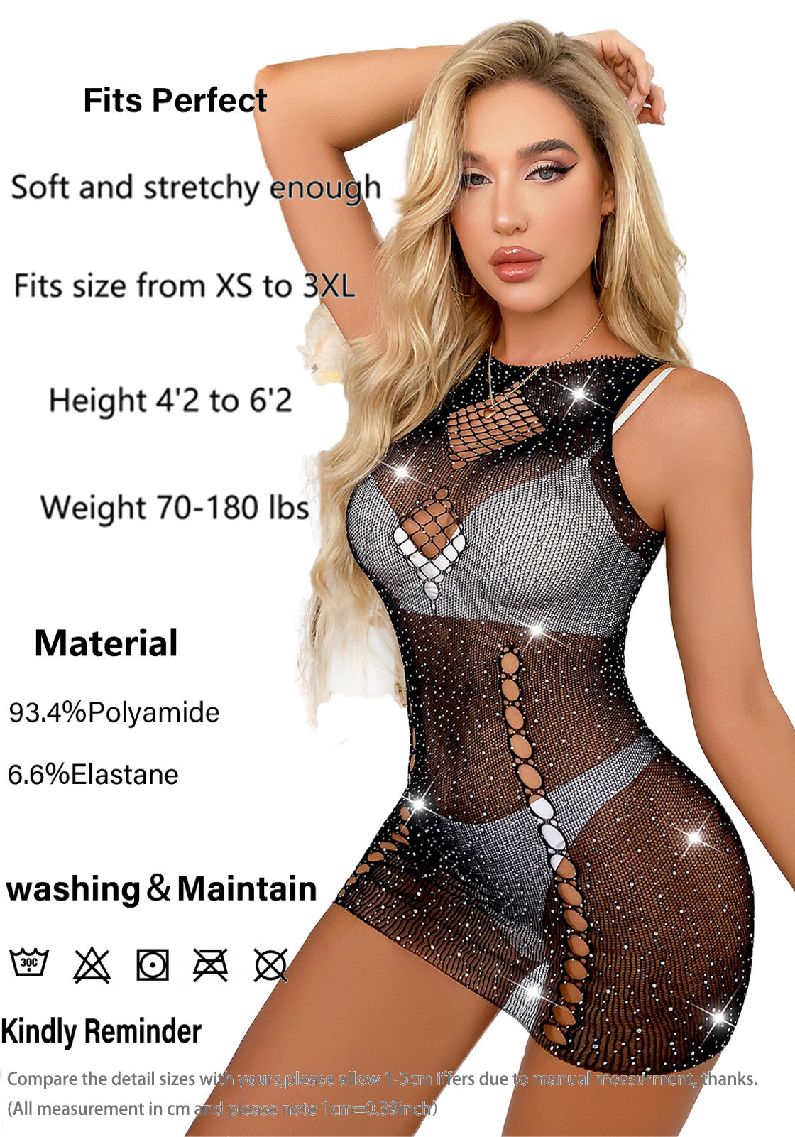 Sexy Hollow Fishing Net Sleeveless Hip Wrap Dress Sexy Underwear