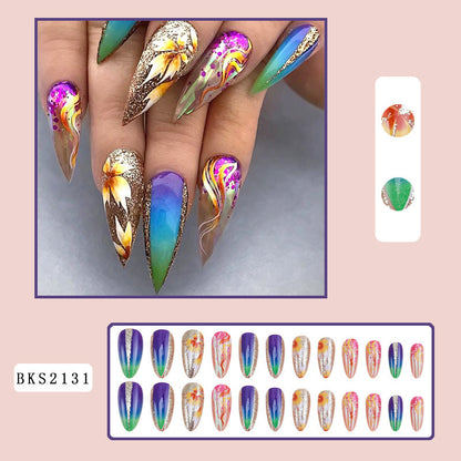 New FashionLong INS Style French Tip Nail Tips