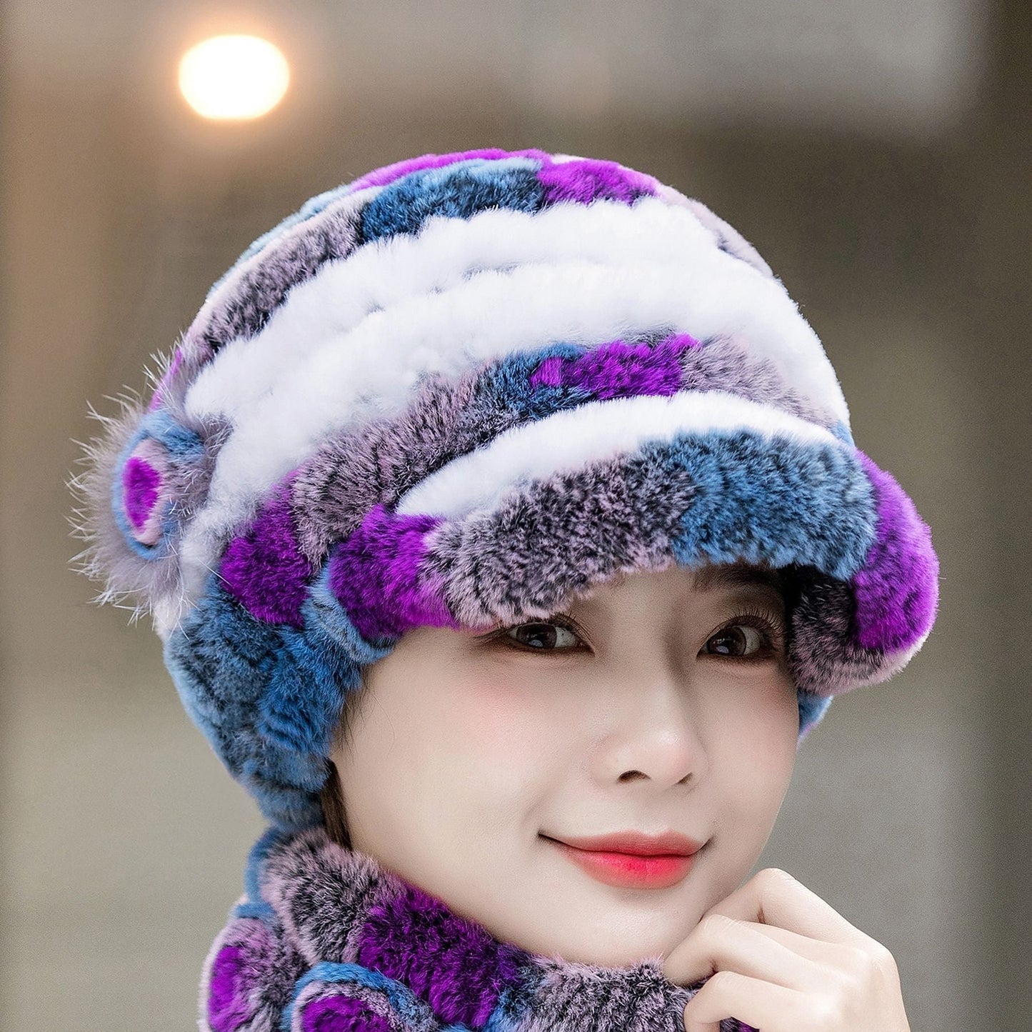 Winter Real Rabbit Fur Cap - Warm & Stylish