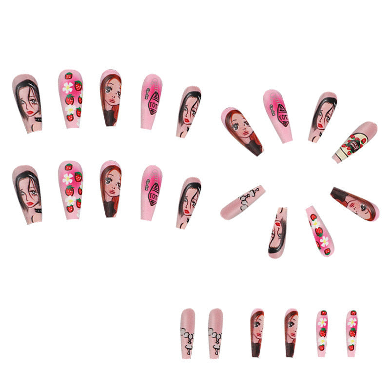 Sweet Cool Girl Strawberry Cake Nail Tip