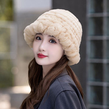 Winter Real Rabbit Fur Beanie - Cozy & Stylish