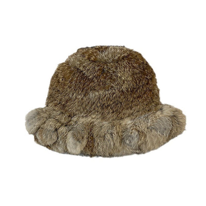 Winter Thick Rabbit Fur Bucket Hat - Warm & Stylish