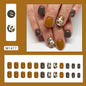 Aurora Flash Leopard Print Fall Nails 24 Pieces