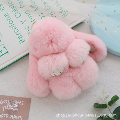 Cute Real Rabbit Fur Bunny Keychain - Mini Bag Charm