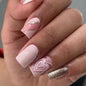 24-Piece Detachable Heart Glitter Nail Extensions, Sweet Design