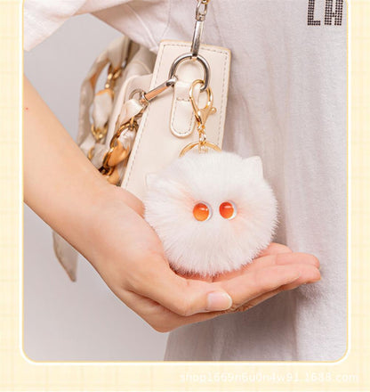 Cute Blushing Cat Keychain Plush Bag Charm