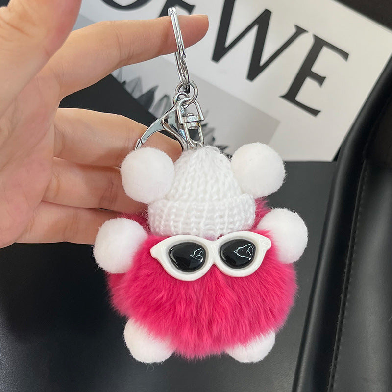 Cute Real Rabbit Fur Keychain - Car & Bag Charm