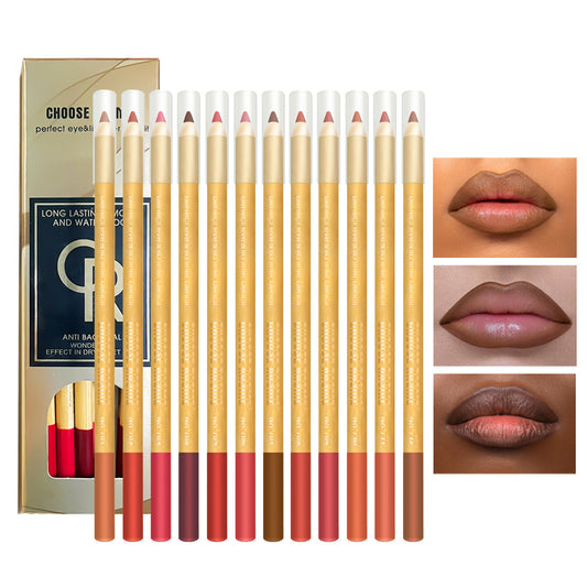 New Fashion12-Color Matte Lip Liner Set - Long-Lasting-homeunderwear