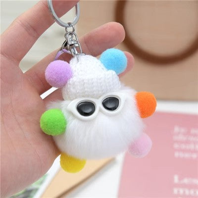 Real Rabbit Fur Rabbit Keychain Cute Fluffy Charm