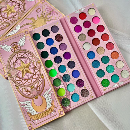 96-Color Cartoon Eye Shadow Palette - Matte, Shimmer, Glitter