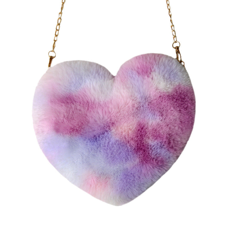 Heart-Shaped Fuzzy Crossbody Bag Winter