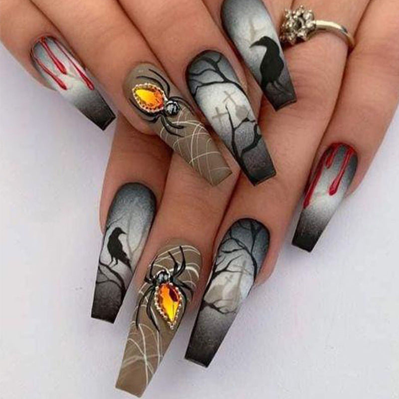 New FashionHalloween Bat and Ghost Face Nail Tips