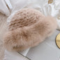 Cute Real Rabbit Fur Hat with Fox Trim - Winter Warmth