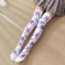 Spring and Autumn Print Japanese Lolita Cute Anime Knee Long Tube Velvet Socks