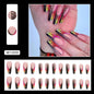 Long Ballet Sweet-Cool French Nails, Gradual Rainbow Web Design