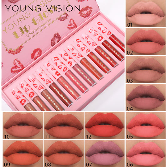 New Fashion12-Piece Matte Lipstick Set - Long-Lasting-homeunderwear