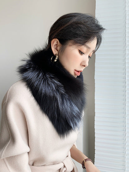 Real Rabbit Fur Collar Scarf - Winter Luxury