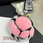 Cute Real Rabbit Fur Kitty Paw Keychain Toy