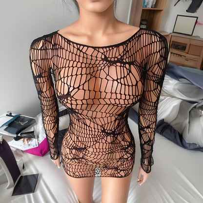 Sexy halloween cosplay Nightclub Super Short Hip Spider Web Dress Sexy Lingerie