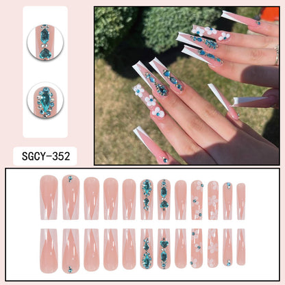 Long Elegant Nail Tips for Summer, Wearable Pads