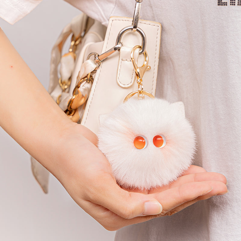 Cute Blushing Cat Keychain - Plush Toy Bag Charm