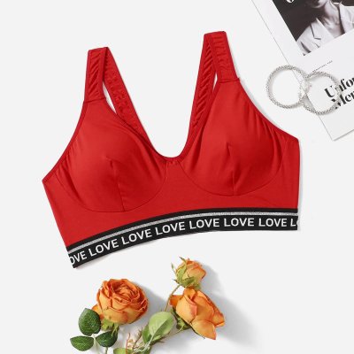 Plus Size Letter Seamless Bra