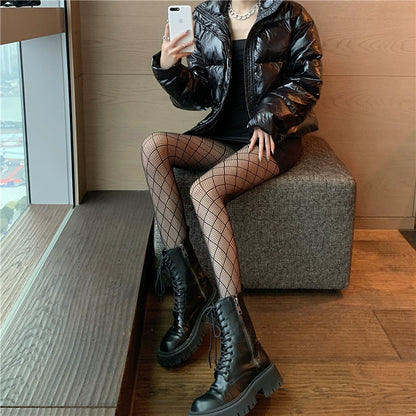 Sexy Black Rhombus Mesh Fishnet Stockings Pantyhose