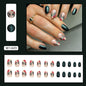 Aurora Flash Leopard Print Fall Nails 24 Pieces