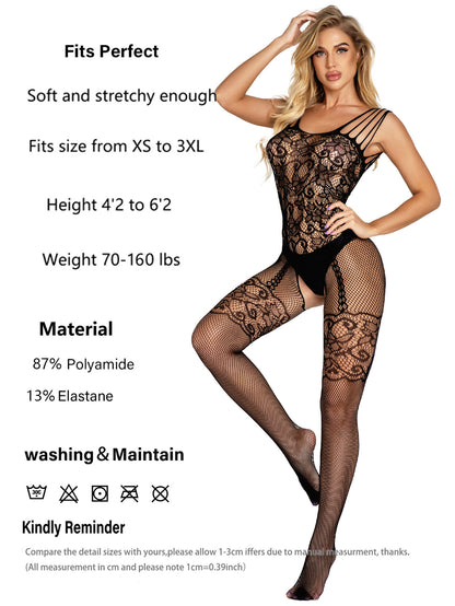 Sexy Temptation Suspender One-piece Jacquard Perspective Sex Underwear