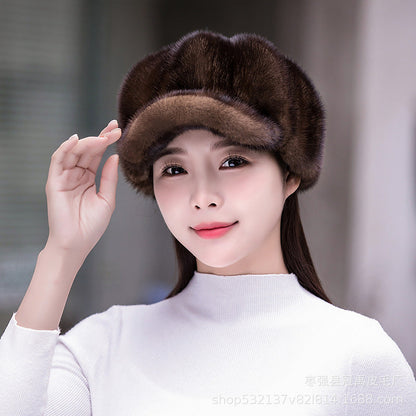 Winter Mink Fur Beret - Stylish & Warm