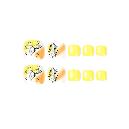 Detachable Yellow Leaf Tree Nail Art, Wearable Design