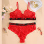 Sexy Red Plus Size Lace Bra Set