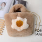 Cute Fuzzy Fried Egg Handbag - Winter Shoulder Tote