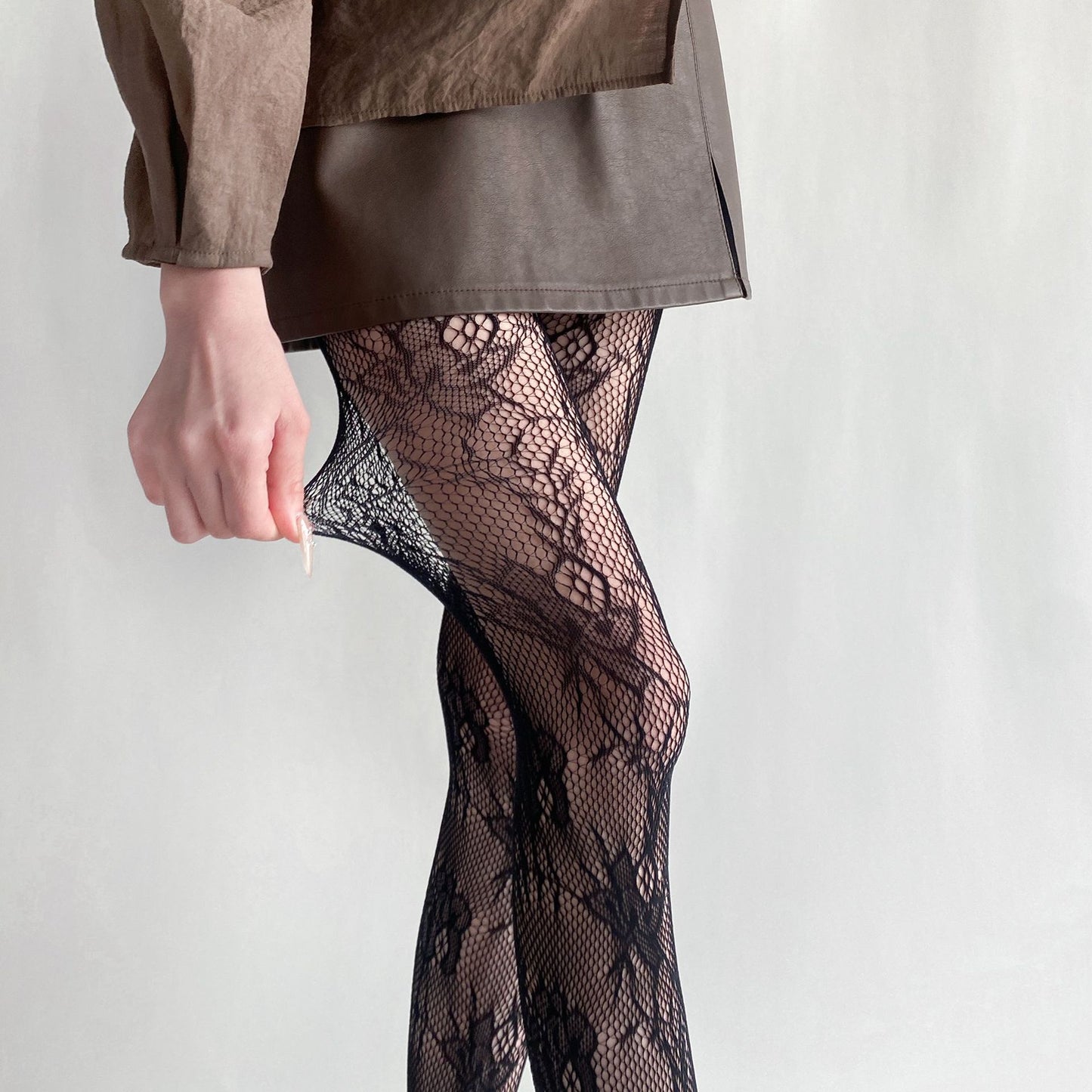Sexy Floral Vintage Vine Hollow Lace Bottom Pantyhose Lolita Pantyhose
