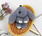 Rabbit Fur Lying Bunny Keychain Cute Charm