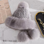 Cute Fox Fur Pom Pom Hat - Women's Winter Ear Flap Hat