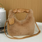 Luxury Faux Rabbit Fur Shoulder Bag - Winter