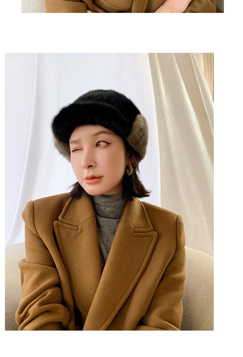 Warm Mink Fur Ear Flap Hat - Unisex Winter Accessory